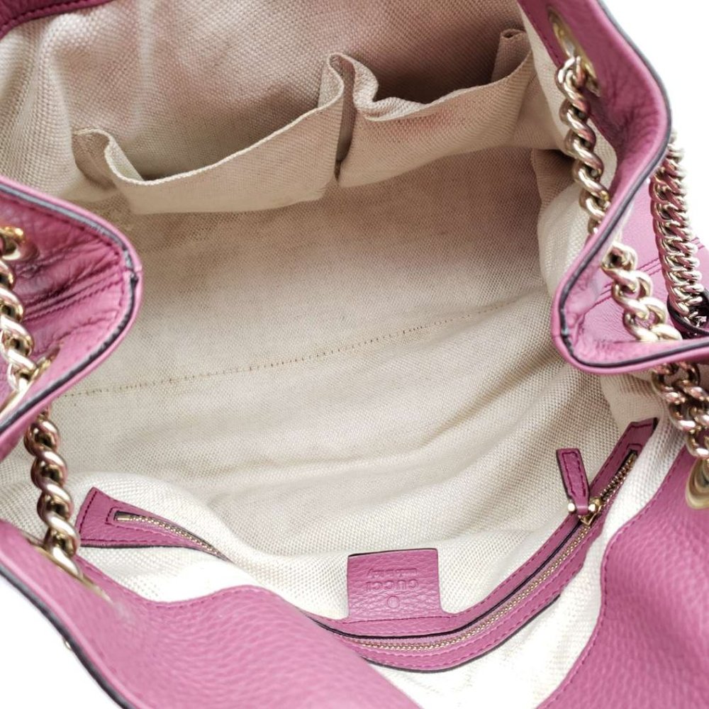 Authentic Gucci GG Soho on Chain Medium Pink Shoulder Bag - Picture 13 of 16